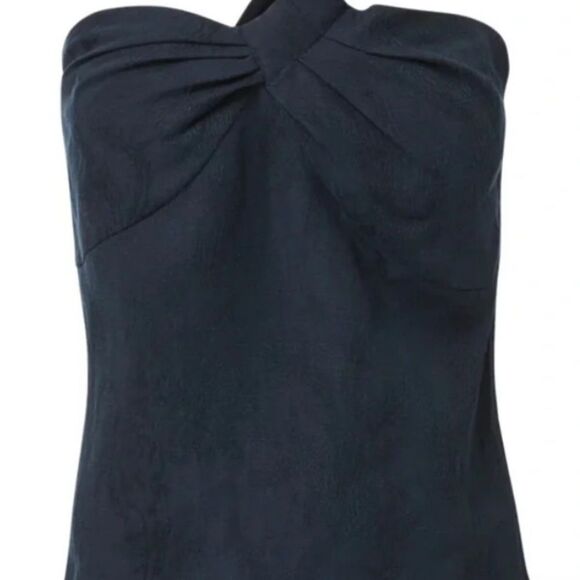 Veronica Beard Belinda Jacquard Linen One Shoulder Strap Blue NWT size 8 $328 - Picture 6 of 11
